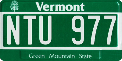 VT license plate NTU977