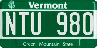 VT license plate NTU980