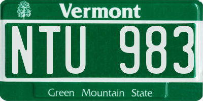VT license plate NTU983