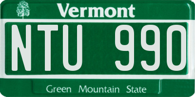 VT license plate NTU990