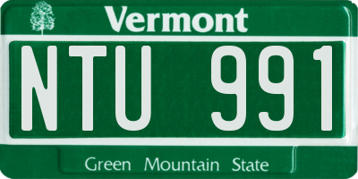 VT license plate NTU991