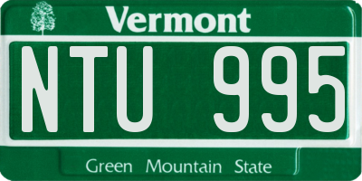 VT license plate NTU995