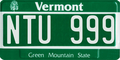 VT license plate NTU999