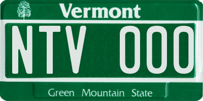 VT license plate NTV000
