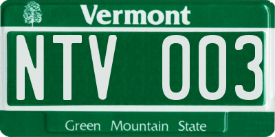 VT license plate NTV003
