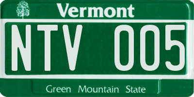 VT license plate NTV005