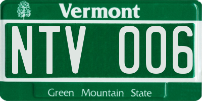 VT license plate NTV006