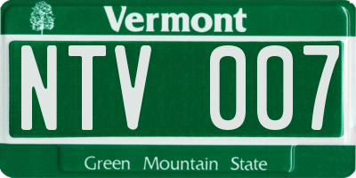 VT license plate NTV007