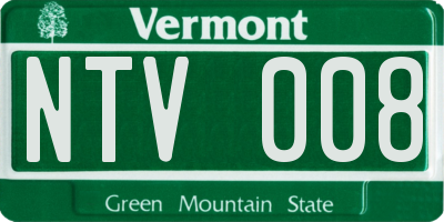 VT license plate NTV008