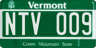 VT license plate NTV009