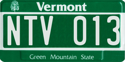VT license plate NTV013