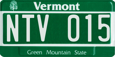 VT license plate NTV015