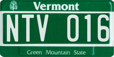 VT license plate NTV016