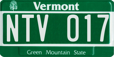 VT license plate NTV017