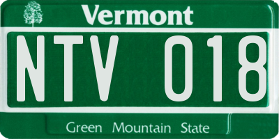 VT license plate NTV018