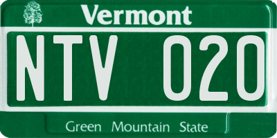 VT license plate NTV020