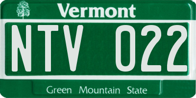 VT license plate NTV022