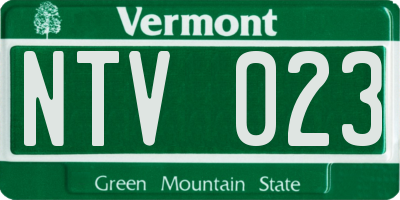 VT license plate NTV023