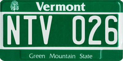 VT license plate NTV026