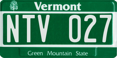 VT license plate NTV027