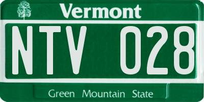 VT license plate NTV028