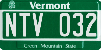 VT license plate NTV032