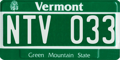 VT license plate NTV033