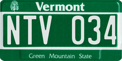 VT license plate NTV034