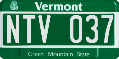 VT license plate NTV037