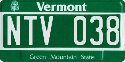 VT license plate NTV038