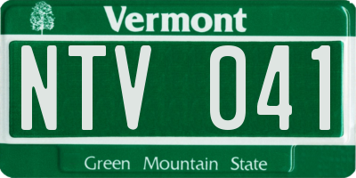 VT license plate NTV041