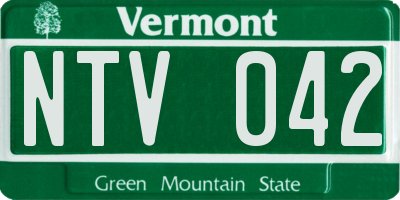 VT license plate NTV042