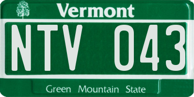 VT license plate NTV043