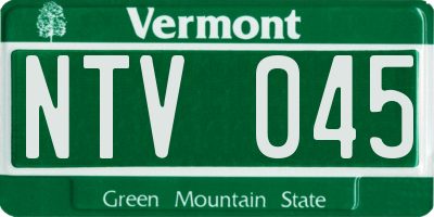 VT license plate NTV045