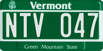VT license plate NTV047