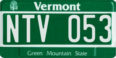 VT license plate NTV053