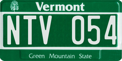 VT license plate NTV054