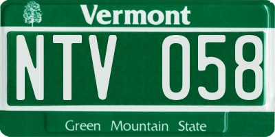 VT license plate NTV058
