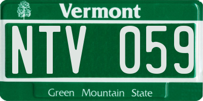 VT license plate NTV059