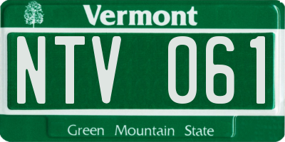 VT license plate NTV061