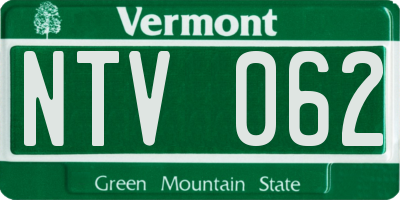 VT license plate NTV062
