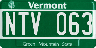 VT license plate NTV063