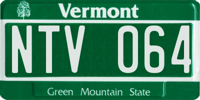 VT license plate NTV064
