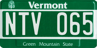 VT license plate NTV065