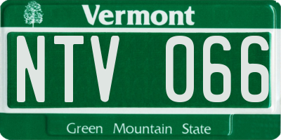 VT license plate NTV066