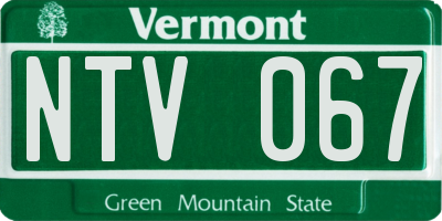 VT license plate NTV067