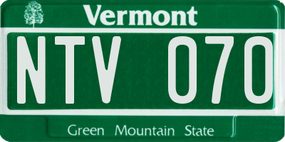 VT license plate NTV070