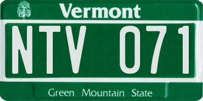 VT license plate NTV071