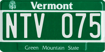 VT license plate NTV075
