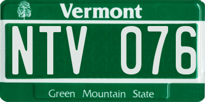 VT license plate NTV076